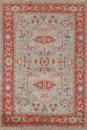Traditional Heriz Serapi Geometric Oriental Area Rug 4'x6' Wool Handmade Carpet
