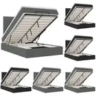 Ottoman Bed with Mattress Home Bed Base Dark Grey King Single Fabric vidaXL