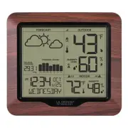Wood Digital Weather Station Forecast Atomic Time Temperature Humidity Sensor