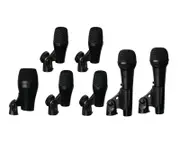7 Piece Drum Microphone Kit Bass Snare Tom Overhead Mics PGAD7