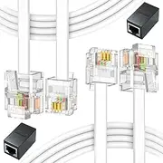 tunghey 4Pack Phone Jack to Ethernet Adapter, RJ11 to RJ45 Adapter, RJ45 Female to RJ11 Male for LAN-dline Telephone, with RJ45 to RJ11 Cable