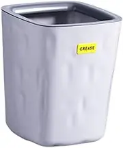 Perfk Trash Can Paper Basket Organizer Without Lid Compact Modern Square Rubbish Container 10L for Home Sunroom Study Office Garage, White