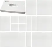 Bsrbock Transparent Sticky Notes 650 Sheets, Clear Notes, See Through Invisible Translucent for School, Office 13 Packs, (1.5''x1.5'' , 3''x1'' 3''x2'' 3''x3'', 3''x4'' ,3''x5'') JY-4505