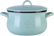 Soup Bowl Bowls with Handle Microwave Oven Ceramic Japanese-Style Instant Noodles Milk with Lid Large-Volume Students Dormitory-Green-1140ML