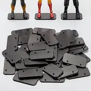 DisplayMore 32 Pieces 6 inch Action Figure Stand,Support Display Stands With Peg,Compatible with 1/12 Scale Marvel Legends /DC/ GI Joe/ MOTU Figure Toy (32PCS-Black-Square)