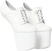 [PROMI] High Heels 20 cm Stage Black Shoes Without Heel, White, 7 AU