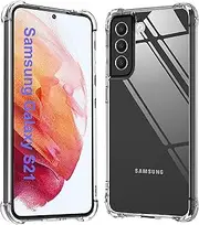 for Samsung S21 Case, Samsung Galaxy S21 Case,Clear[Anti-Yellowing][Shockpoof][Military Grade Protection] Reinforced Corners Slim Fit Soft Flexible TPU Bumper Phone Case for Samsung S21,Crystal Clear