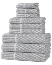 Superior Juno Medium Weight Checkered Border 9pc Towel Set