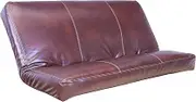 Queen Size Futon Cover Only Bonded Leather Premium Collection Fits 6-8 inch Futons Mattress (Cappuccino)