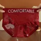 5Pcs Mid Waist Lace Mesh Panties Ultra-thin Seamless Underwear Women
