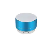 Aluminum Alloy Wireless Bluetooth Speakers Outdoor Portable Mini Metal Speaker with LED Lights Support TF Card FM Radio-Blue