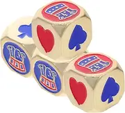 HONMEET 4pcs Metal Dice for Party Games Delicate Poker Dices Funny Game Props for Families and Entertainment Centers Lightweight and Reusable Dice for Ktv and Bars