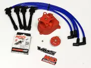 DISTRIBUTOR CAP + ROTOR + WIRES + MSD SPARK PLUGS 93-97 HONDA DEL SOL SOHC BL (for: Honda)