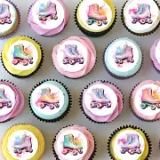 Rollerskate Rollerskating Pre-cut Mini Edible Icing Cupcake or Cookie Toppers