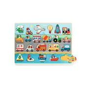 22pc Djeco Transport Wooden Peg Puzzle 42x30cm Kids/Children Play Toy 2y+