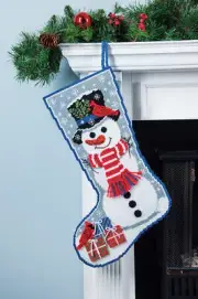 Mary Maxim Snowman Stocking Plastic Canvas Kit