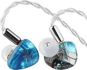 Linsoul Kiwi Ears Orchestra Lite Performance Custom 8BA in-Ear Monitor IEM with Detachable 4-core 7N Oxygen-Free Copper OFC Cable, Handcrafts Faceplate for Audiophile Studio Musician (Blue)