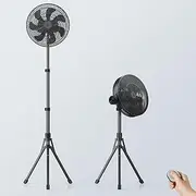 LEMOISTAR 12” Portable Fan 16000mAh Battery Operated Rechargeable, Auto-Oscillating Pedestal Stand Fan, Adjustable Height, Remote Control, 4 Seeds, Timer, Cordless for Travel Camping Bedroom