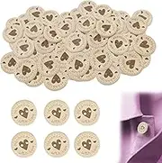 50PCS Wooden Buttons 25mm Handmade with Love Buttons Round Button for Sewing Buttons for Baby Cardigans Knitting and Crafting Stocking DIY Handmade Gifts Decor