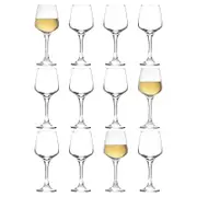 LAV 12 Piece Lal White Wine Glasses Set - Contemporary Stemware Goblets - Fine Rim - 330ml