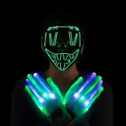 Halloween Scary LED with Light Up Gloves Kit--Led Flashing Party Supplies for...