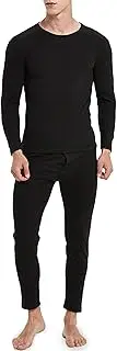 IGGDOQI Men's Thermal Underwear Sets, Long Johns Thermal Underwear for Men Fleece Lined Base Layer Set, Men's Long Sleeve Pajama Top and Pants Set, Winter Warm Base Layer for Outdoor and Winter Sports