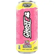 GHOST ENERGY Zero Sugars Energy Drink, Sour Pink Lemonade, 16 fl oz Can