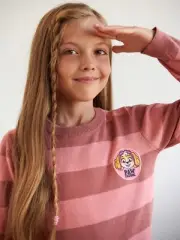 NWT Nickelodeon PAW Patrol Girls Jumper Pink Skye Sweater Cotton Licensed