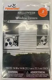 Halloween window covers ghosts 2 pieces 14" x 14" party decor