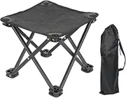 Generic Collapsible Stool Camp Stool Heavy Duty Footrest Small Chair Easy to Carry Folding Stool Foldable Camping Stool for Camping Fishing Beach