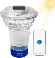 Pool Chlorine Float, Pool Floater for Chlorine Tablets - Solar Remote Control Chlorine Dispenser, Adjustable Release Chlorine with Colorful Lights for Indoor and Outdoor Swimming Pool Hot Tub