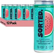 SORTED. Mint & Watermelon Prebiotic Soft Drink | Boosts Gut Health | High-Fibre, 99.9% Sugar-Free, Low Carb, Low Calories | 12x250ml Cans