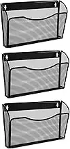 EASEPRES Mesh 3 Pockets Hanging File Organizer Vertical Wall File Holder Rack
