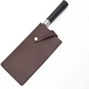 PU Leather Meat Cleaver Sheath, Waterproof Wide Knife Protectors, Durable Butcher Chef Knife Edge Guards, Heavy Duty Cleaver Covers (Dark Brown -PU Leather)