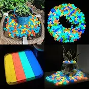 NAMTSO Glow in The Dark Rocks, 500PCS Glow in The Dark Pebbles Outdoor Decor, Glow in The Dark Stones for Landscaping Walkway Pathway Backyard, Aquarium Fish Tank Rocks (Multicolor)
