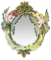 Ebros Twin Fairyland Greenman Fairies Wall Mirror Large Home Decor