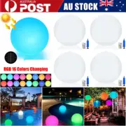 1/2x Solar Floating Pool Lights Inflatable Waterproof Glow Globe 16 Colors Lamp