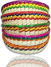 El Mexicanito 5 Pack Tortilla Warmer & Holder, Mexican Artisanal Handwoven Basket, Taco and Pancake Warmer, HandMade Tortillero, Perfect Restaurant Essentials (Multicolored)