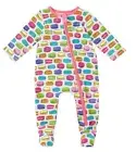 Mud Pie Infant Girls Macaroons Sleeper 0-3 Months, Colorful Macaroons Sleeper