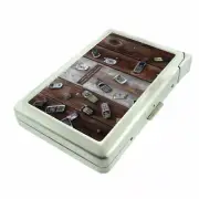 Destroy Cellphones Em1 Cigarette Case with Built in Lighter Metal Wallet