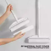 Sticky Lint Roller Detachable Rod Floor Lint Roller Long Pole Sticky Roller Whit