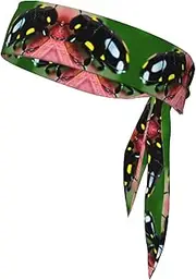 Colorful Ladybirds Sports Strap Double-Sided Headscarf Men's Bow Tie Sports Headscarf Running Yoga Exercise Headband