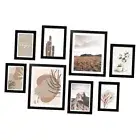 8 Pack Picture Frames fo Gallery Wall Set with Neutral Picture Print, Black