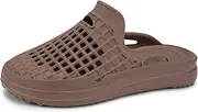 [LUSSO CLOUD] Men's Comfort Slide, Grey/Black/White, Size 1 US Women/1 US Men, Casual Slide Sandal