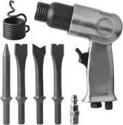 150mm air hammer kit 4-chisels, 4500 BPM, pneumatic Silver, Black