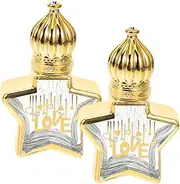 LIFKOME 2Pcs Star Shaped Glass Essential Oil Roller Bottles Protection Leak Design for Perfume Aromatherapy and Cosmetic Liquids Travel Friendly Containers