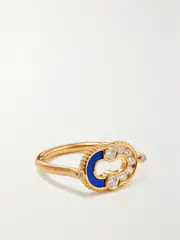 [Viltier] Viltier - Magnetic 18-karat Gold, Lapis Lazuli And Diamond Ring - 5 5 Gold