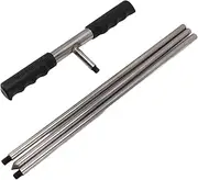 Premium Stainless Steel Soil Sample Probes with THandle, Variable Cutting Tip for Plant Care and Farming, includes 3Stage Variable Rods Extending from 81 to 122 cm, Easy
