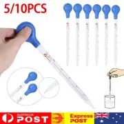 10ML Dropper Glass Scale Line Dropping Lab School Rubber Head Pipette Supplies