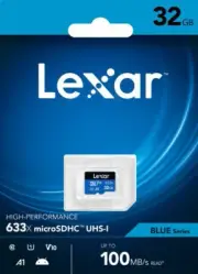 Lexar 32GB MicroSDHC MicroSD Class 10 UHS-I High-Performance 633x 100MB/s Mobile